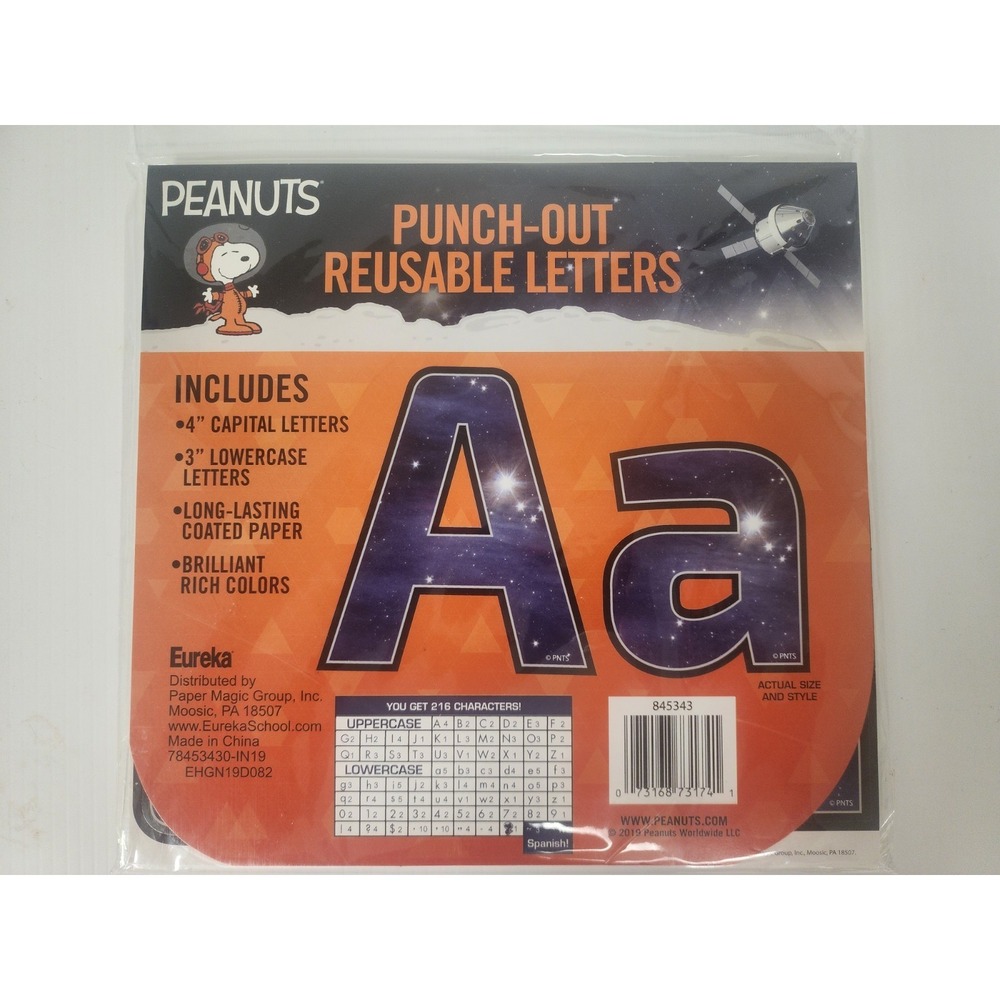 Paper Magic Peanuts Punch-Out Reusable‎ Letters  216 characters  NIP